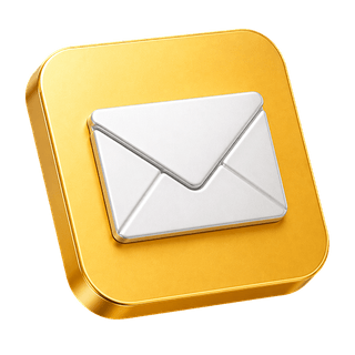 Icono en 3D de un sobre de correo decorativo en la página de contáctenos
