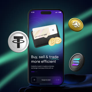 Aplicación de trading de Río Fondorio mostrada en un teléfono móvil